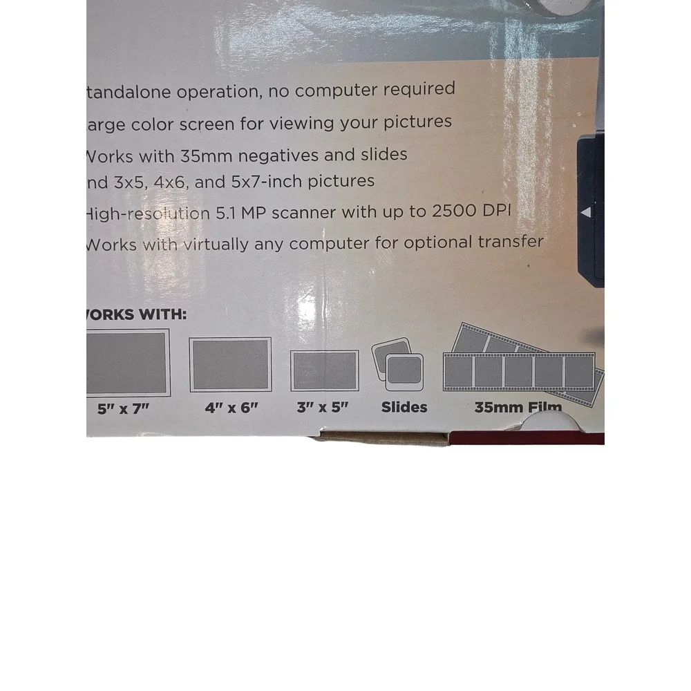 ION PICS 2 SD Photo Slide and Film Scanner 5.1MP Standalone Digitizer Black